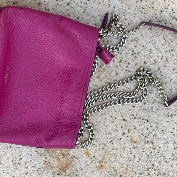 Kate Spade Polly Pink Genuine Leather Gold Chain Crossbody EUC coquette barbie - Picture 7 of 13